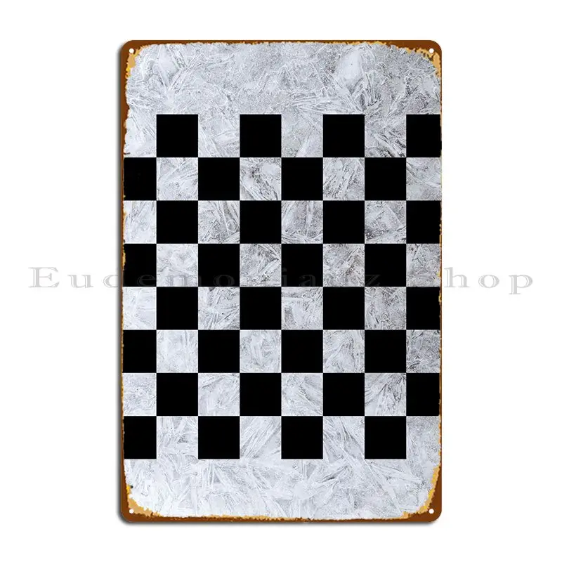 

Шахматная доска, черный лед, металлический плакат, фотография, пользовательская печать, Классический оловянный знак, плакат