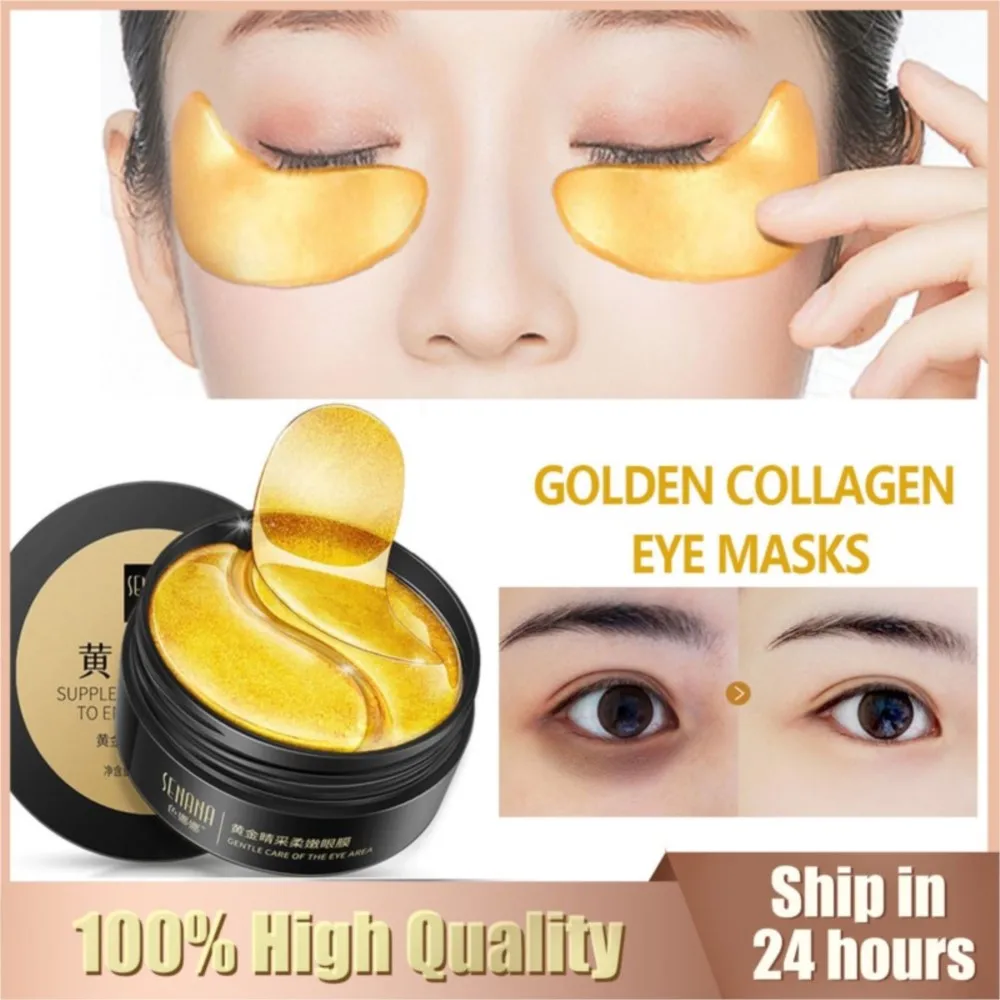 

Skincare Products 24K Gold Hyaluronic Acid Eye Mask Rapid Remove Dark Eye Circles Collagen Eye Patches Korean Face Care Product