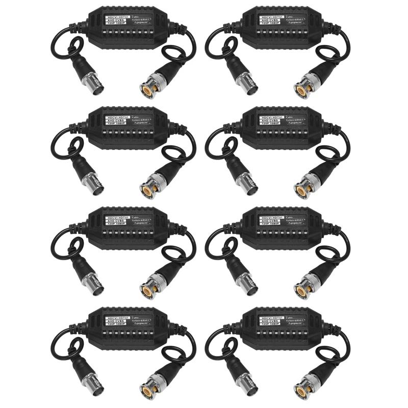 

8X коаксиальный видеоизолятор заземления Balun BNC штекер-гнездо для камеры видеонаблюдения