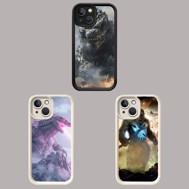 WD-18 Monster Kong Белый ступенчатый чехол из ТПУ для iPhone X XS XR 8 11 12 13 Mini Plus Pro Max