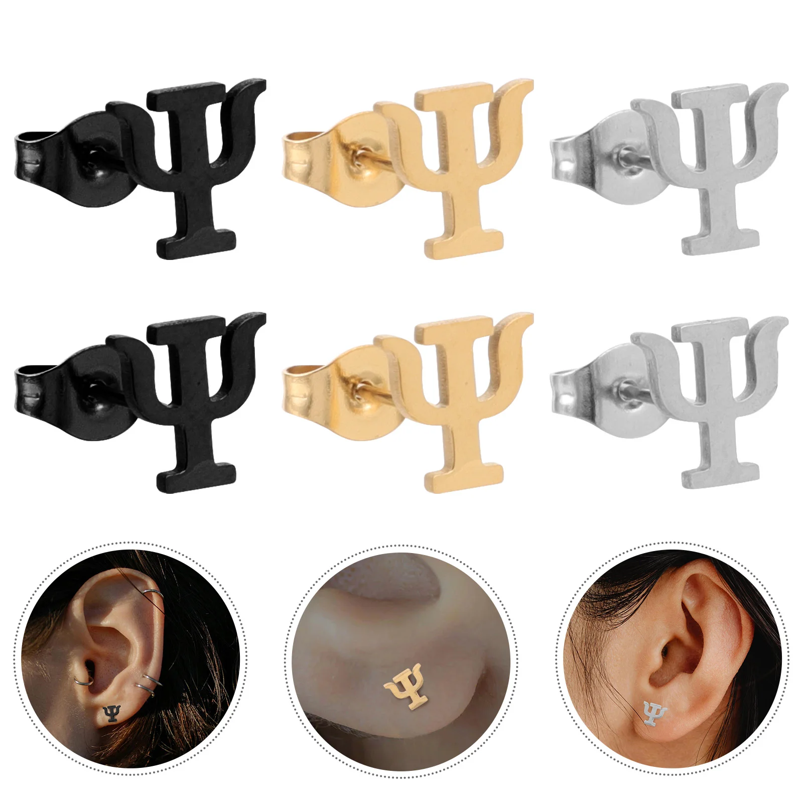 3 пары креативных серег с психологией научные очаровательные ювелирные изделия