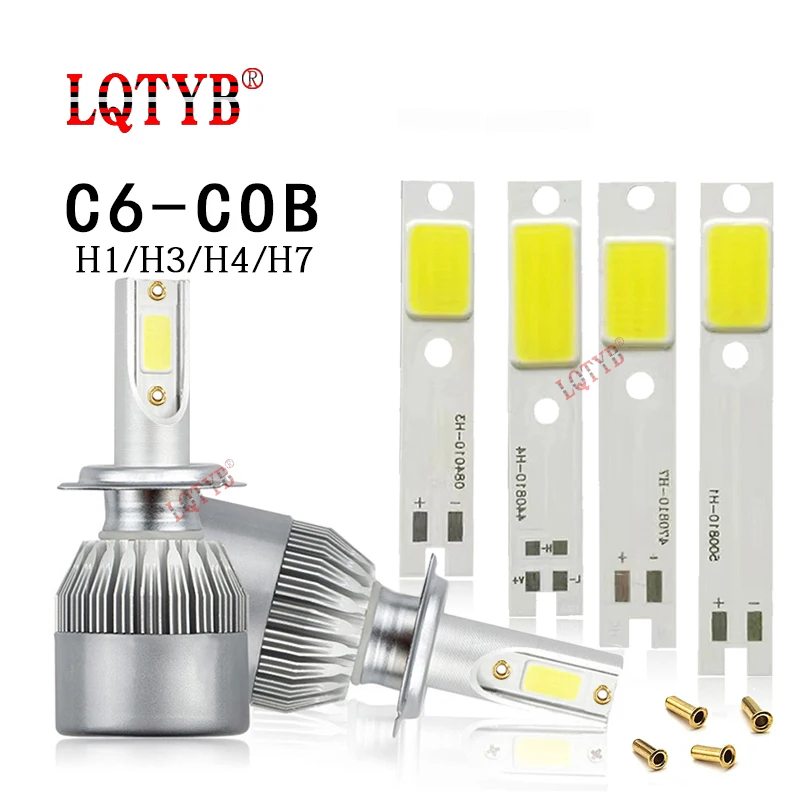 led car headlight csp COB H1 /H4/H7 9V 6000-6500k motorcycle car light C6 S2 F2 light source lamp beads