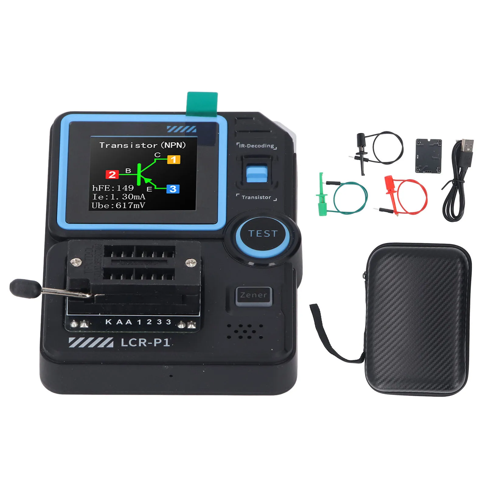 Тестер диодов транзисторов Высокоточный цветной экран Многофункциональный