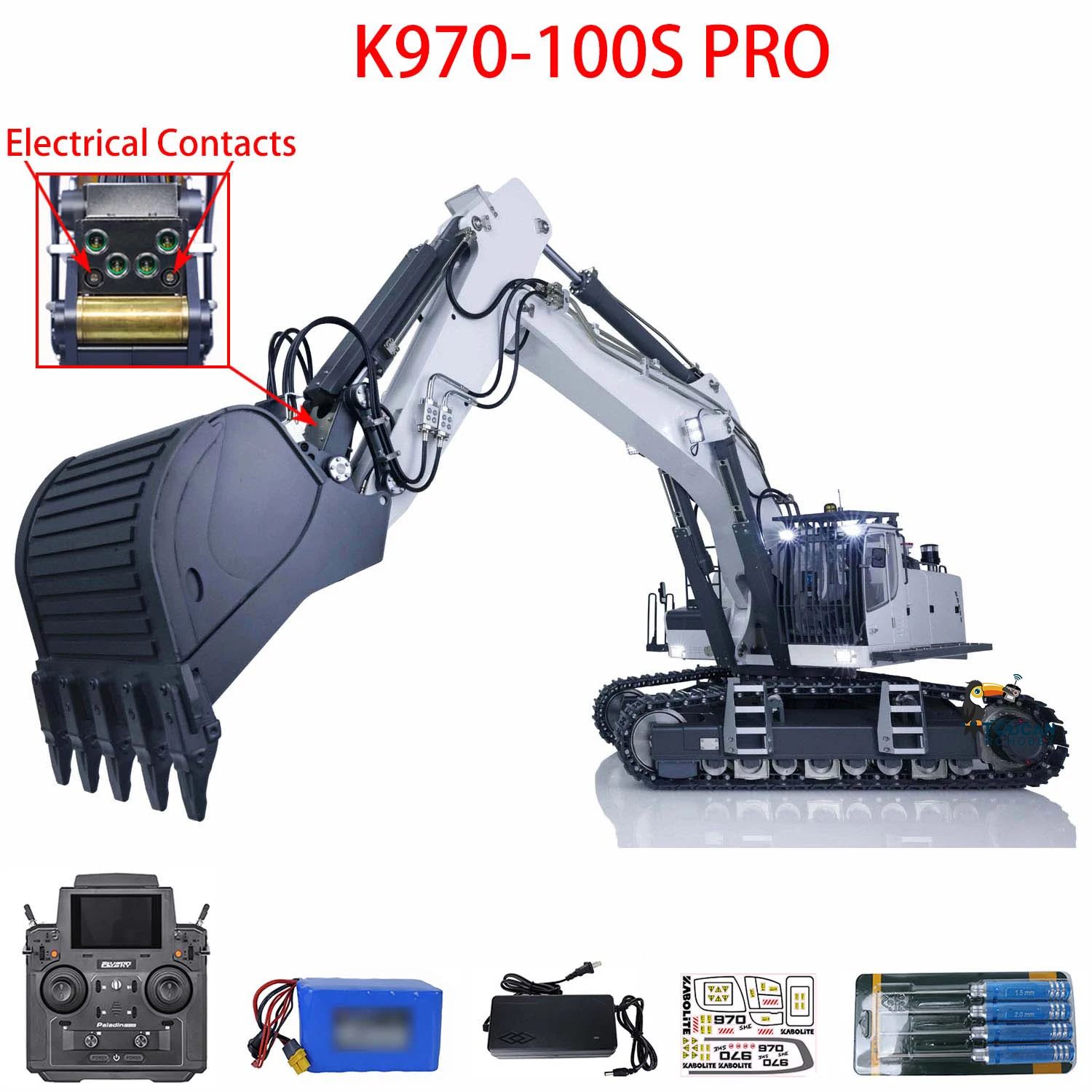 Kabolite K970 100S Pro Гидравлический радиоуправляемый экскаватор RTR 1/14 Обновленная