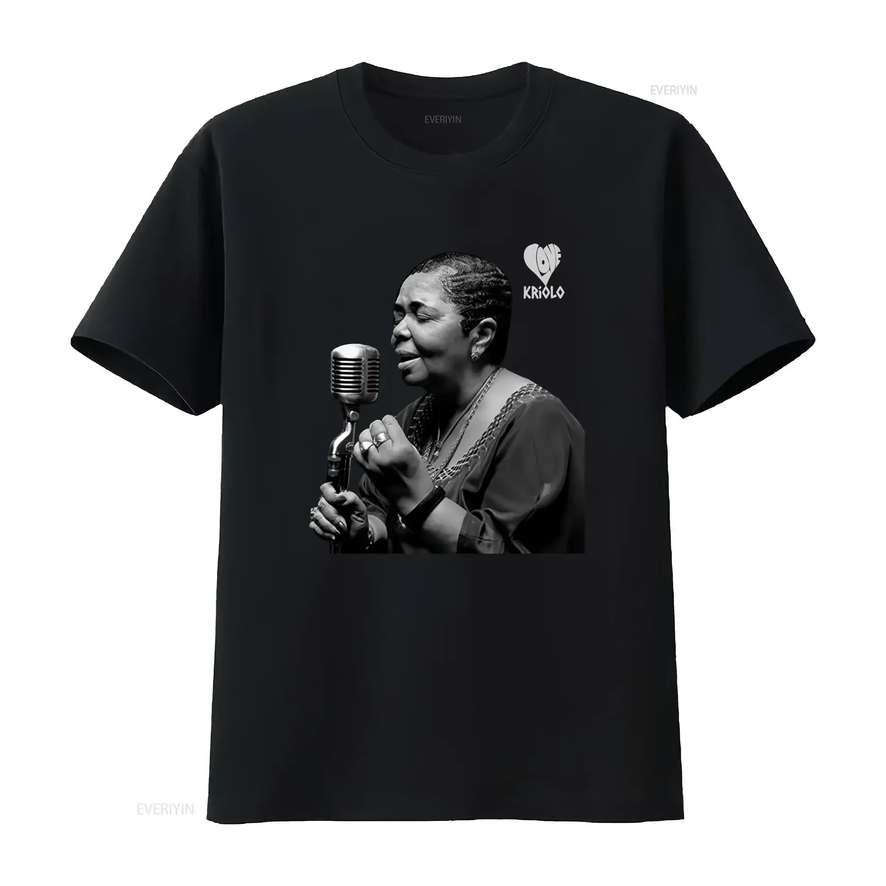 Фото Футболка Cesaria Evora Morna Queen Simple T-Shirt Africa Kriolo Vintage Cabo Verde из ультрахлопка, с длинными или короткими рукавами, винтажная. №1