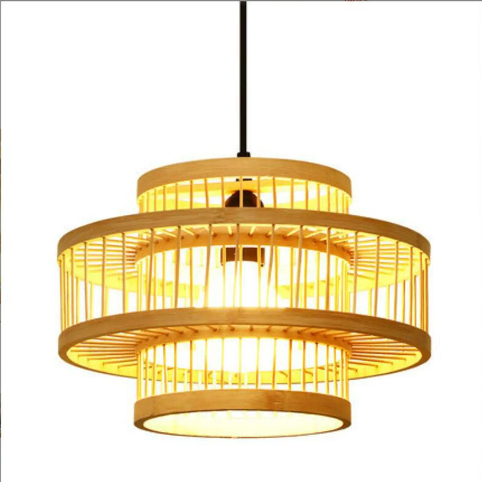 

Bamboo Lamp Shade Pendant Light Cover Hanging Chandelier Shade Rustic Lampshade