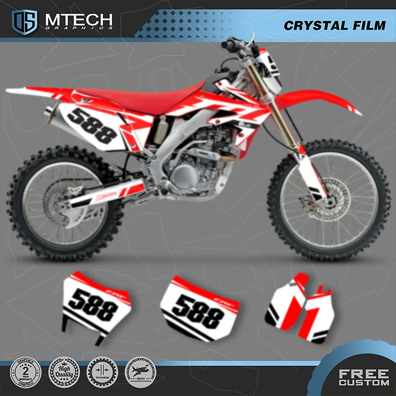 Фото Комплект графических фонов DSMTECH для Honda CRF250X 2004 2005 2006 2007 CRF 250X 2008 2009 2010-2012 007 №1
