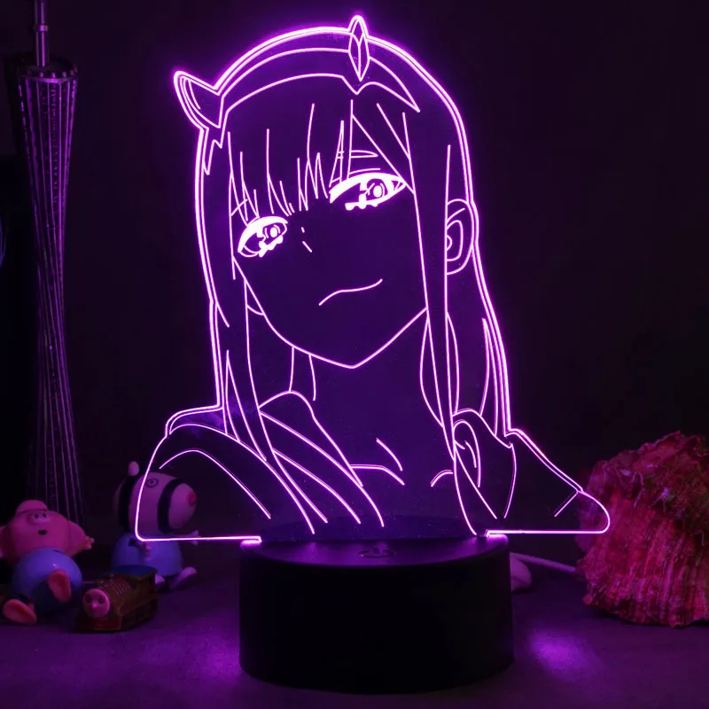 

Zero Two Night Light Colorful Darling In The FranXX Night Light LED Touch Remote Control Lamp for Bedroom Cute Light Lamp