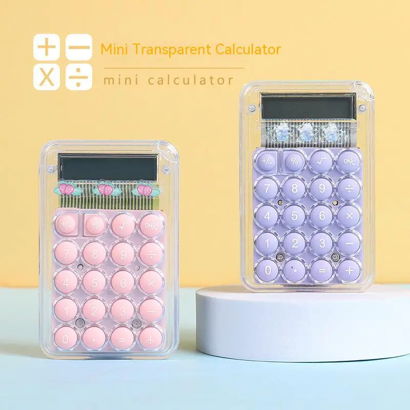 Jelly Transparent Calculator Student Color Calculator 8-digit Children's Enlightenment Arithmetic Cute Cartoon Calculator