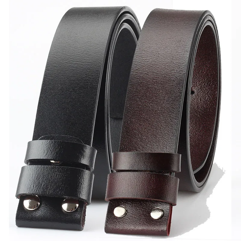 Cowskin Cow Real Genuine Leather Belt No Buckle for Smooth Buckle Cowboy 5 Colors Belts Body Without Buckle for Men Accessories