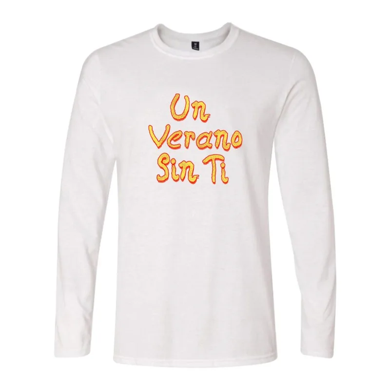 

Casual Bad Bunny Tshirt Men/Women UN VERANO SIN TI Tops letter print Long Sleeve T shirt White Fashion Bad Bunny T shirt
