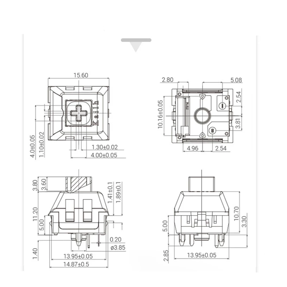 Kailh BOX SMD 5-контактный Kaih Crystal Jade Switches 3-контактный переключатель MX по