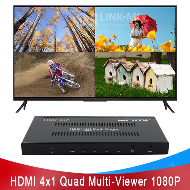 Мультипросмотр 4X1 HDMI 1080P/60 Гц бесшовный переключатель аудио-видео без черного