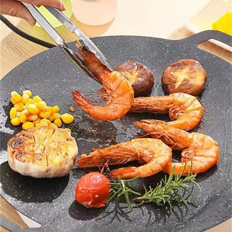 

Посуда для выпечки на открытом воздухе, сковородки, домашняя антипригарная сковорода для барбекю, гриля, многофункциональная Индукционная ...