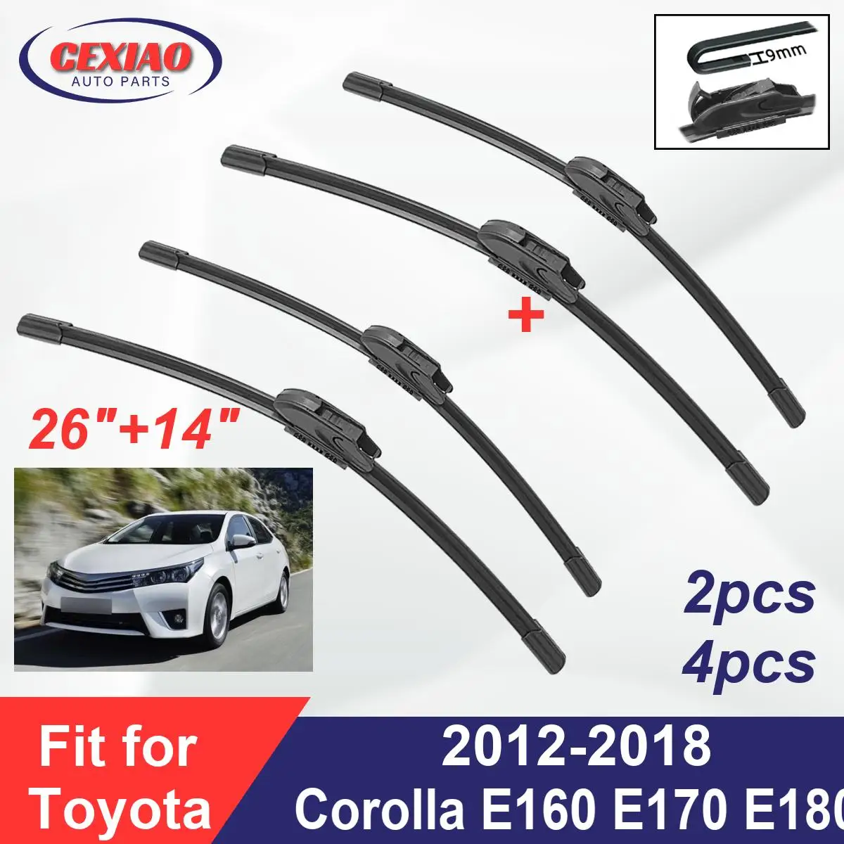 Щетки стеклоочистителя для Toyota Corolla E160 E170 E180 2012-2018