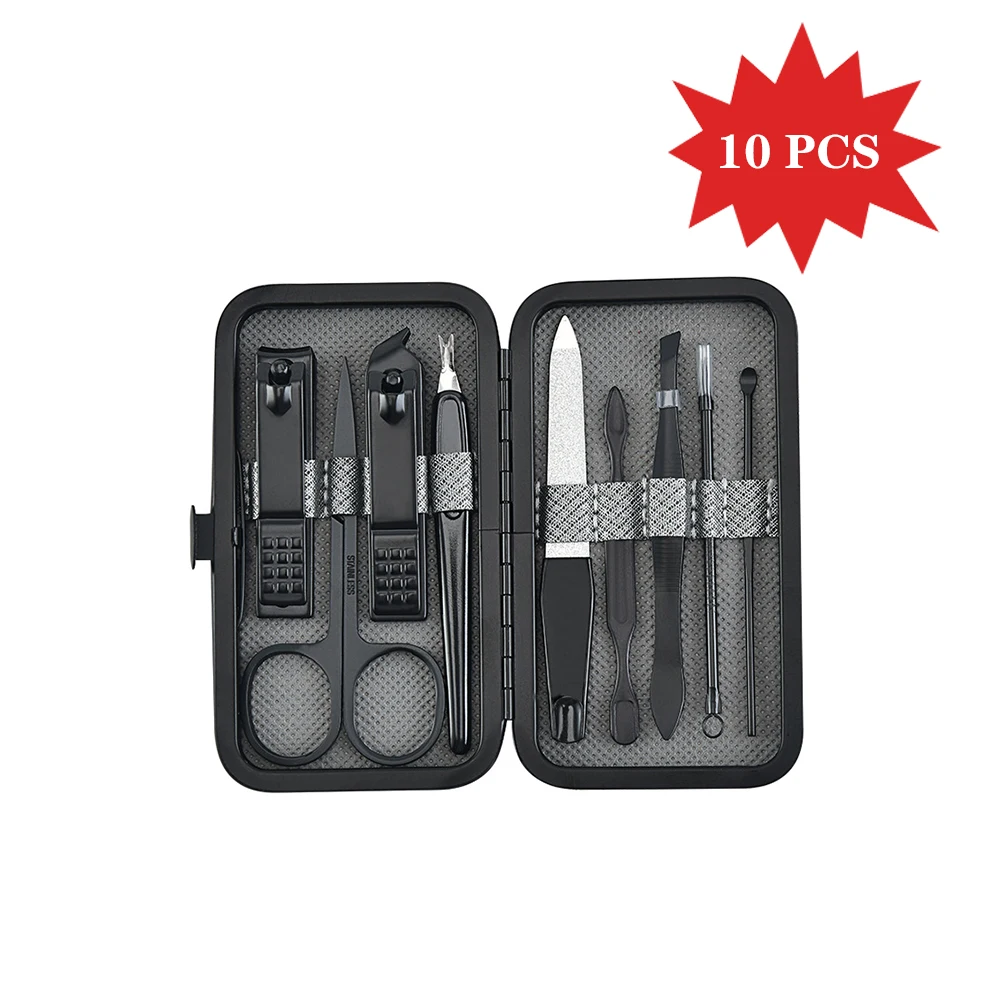

10PCS Nail Clippers Manicure Pedicure Set Fingernail Suit(9pcs/set)