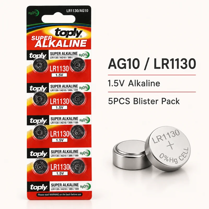 Фото Батарейка-таблетка AG10 LR1130 1.55V 5-35 шт. (тип 389A LR54 L1131 SR1130) для часов, калькуляторов, лазеров №1