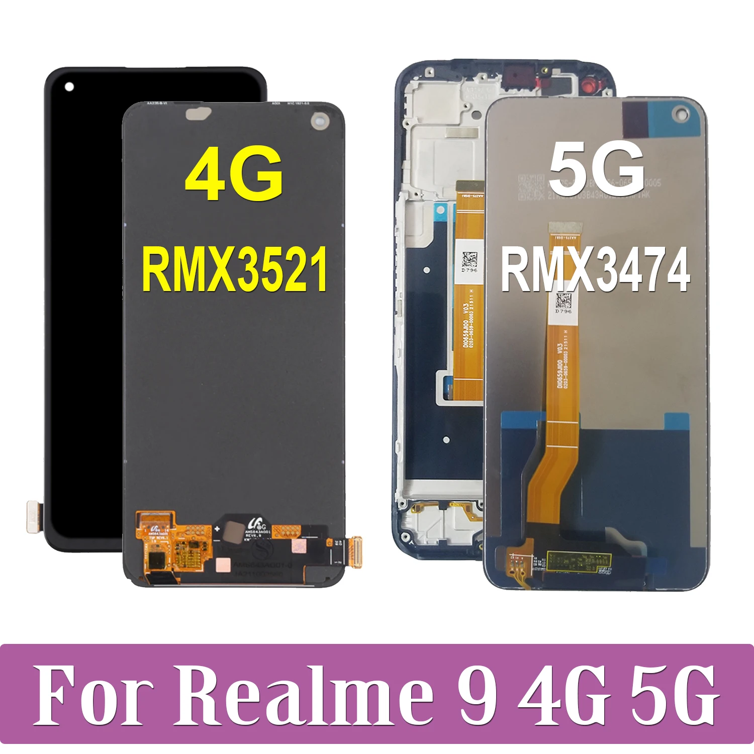 

Оригинальный AMOLED для Realme 9 4G RMX3521, ЖК-дисплей