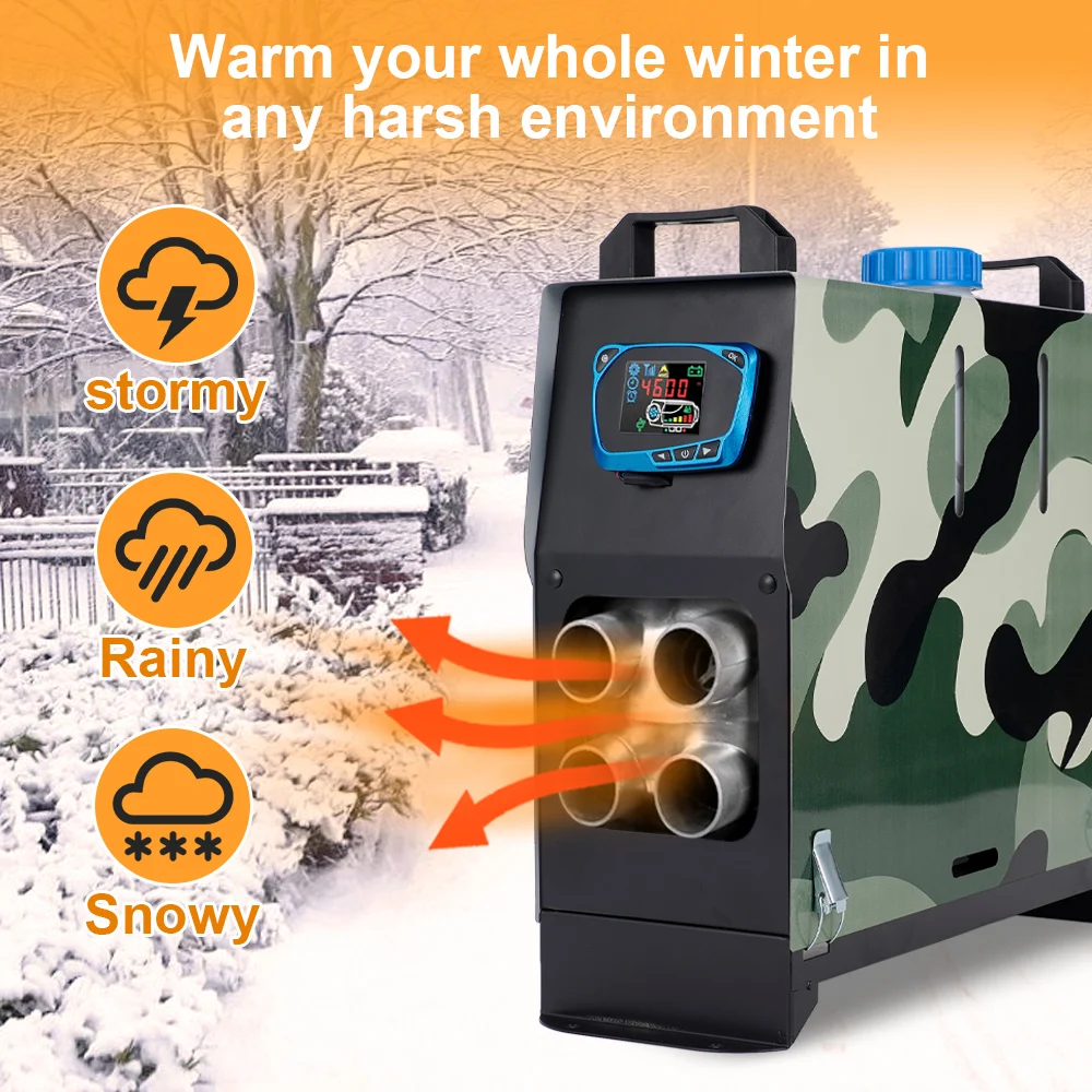 

Universal 12/24V 5-8KW Air Parking Heater Kits Portable For Car Trucks Dual Voltage Diesel Air Heater 4 Hole+ Muffler+ Pipe Part