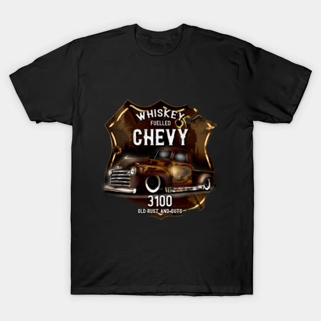 

2021 Men/Women's Summer Black Street Fashion Hip Hop Chevy 3100 Rat Rods T-shirt Cotton Tees Short Sleeve Tops