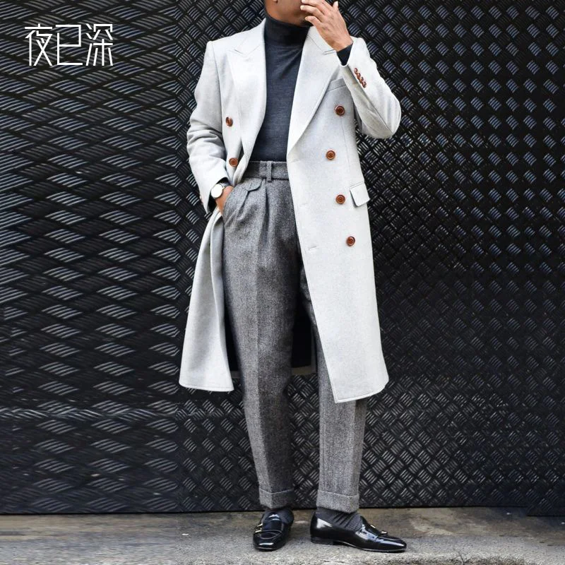 Autumn and winter European and American large size men's trench coats long men's fashion jackets parkas men's winter coats