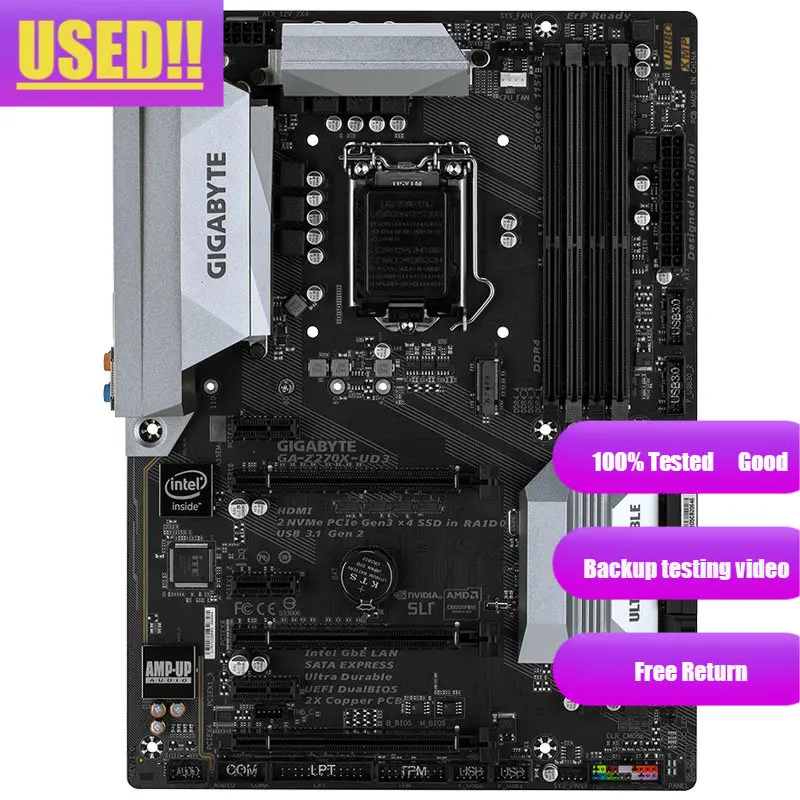 

Оригинальная десктопная Материнская плата Gigabyte Z270 LGA 1151 DDR4 USB3.0 SATA M.2