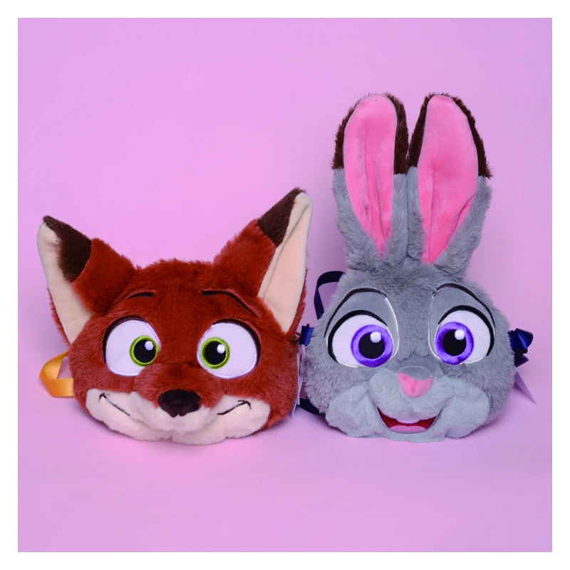 20cm Disney Kawaii Zootopia Nick Judy Plush Backpack Doll Cutie Bag Backpack Animated Decorative Birthday Gifts For Her