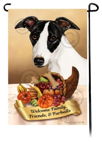 Садовый флаг Whippet на День Благодарения