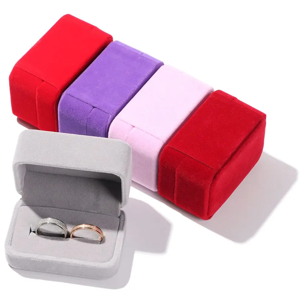 

Engagement Exquisite Wedding Durable Storage Box Display Box Velvet Jewelry Case Couple Double Ring Box