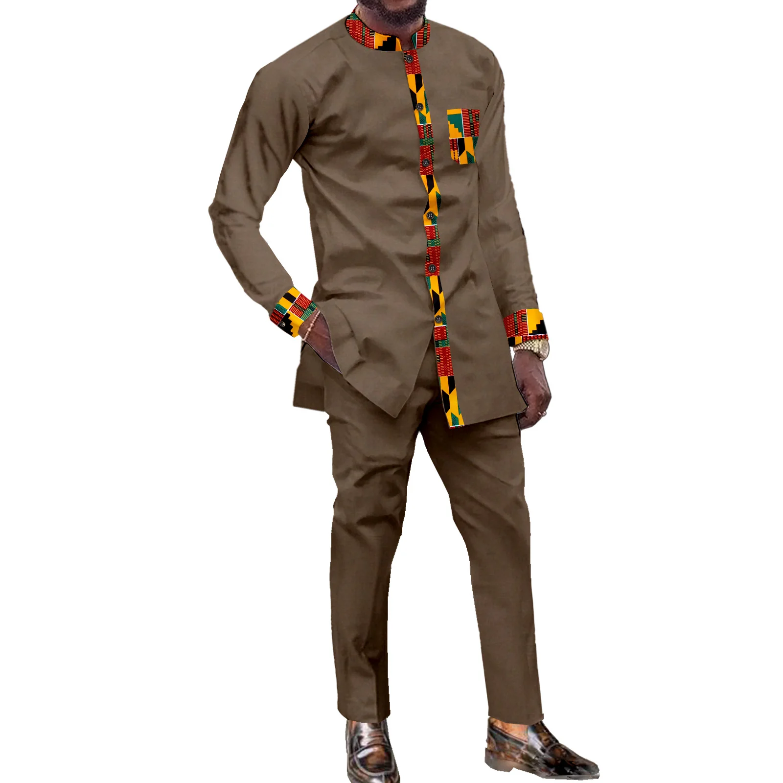 Африканский Дашики SEA &amp ALP костюм для мужчин классические рубашки и брюки с