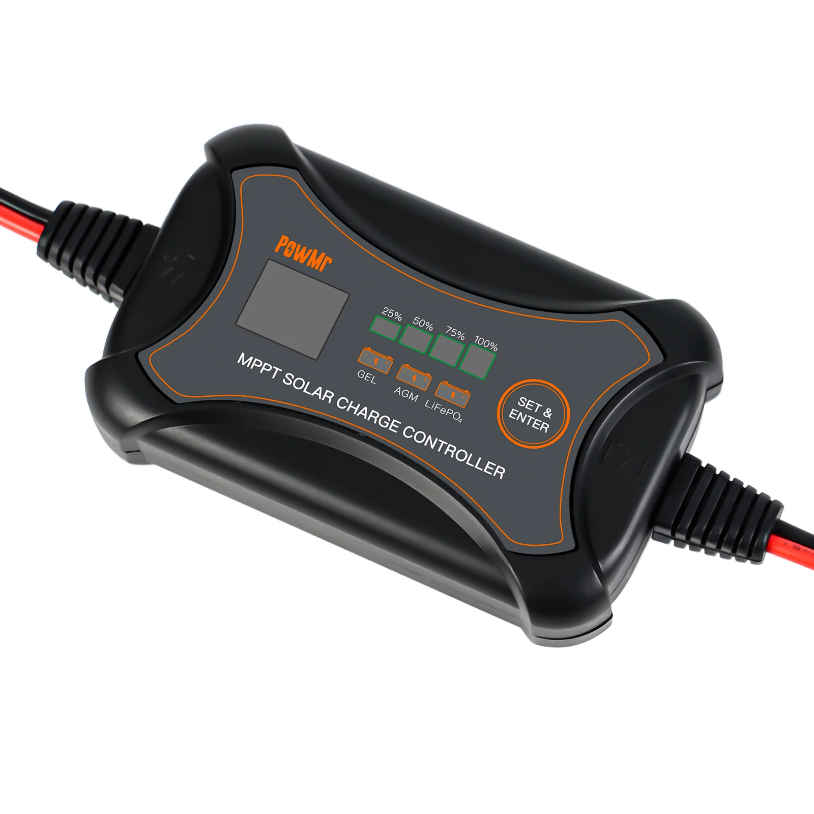 Контроллер заряда солнечной батареи PowMr 10A MPPT 12 В постоянного тока подходит для