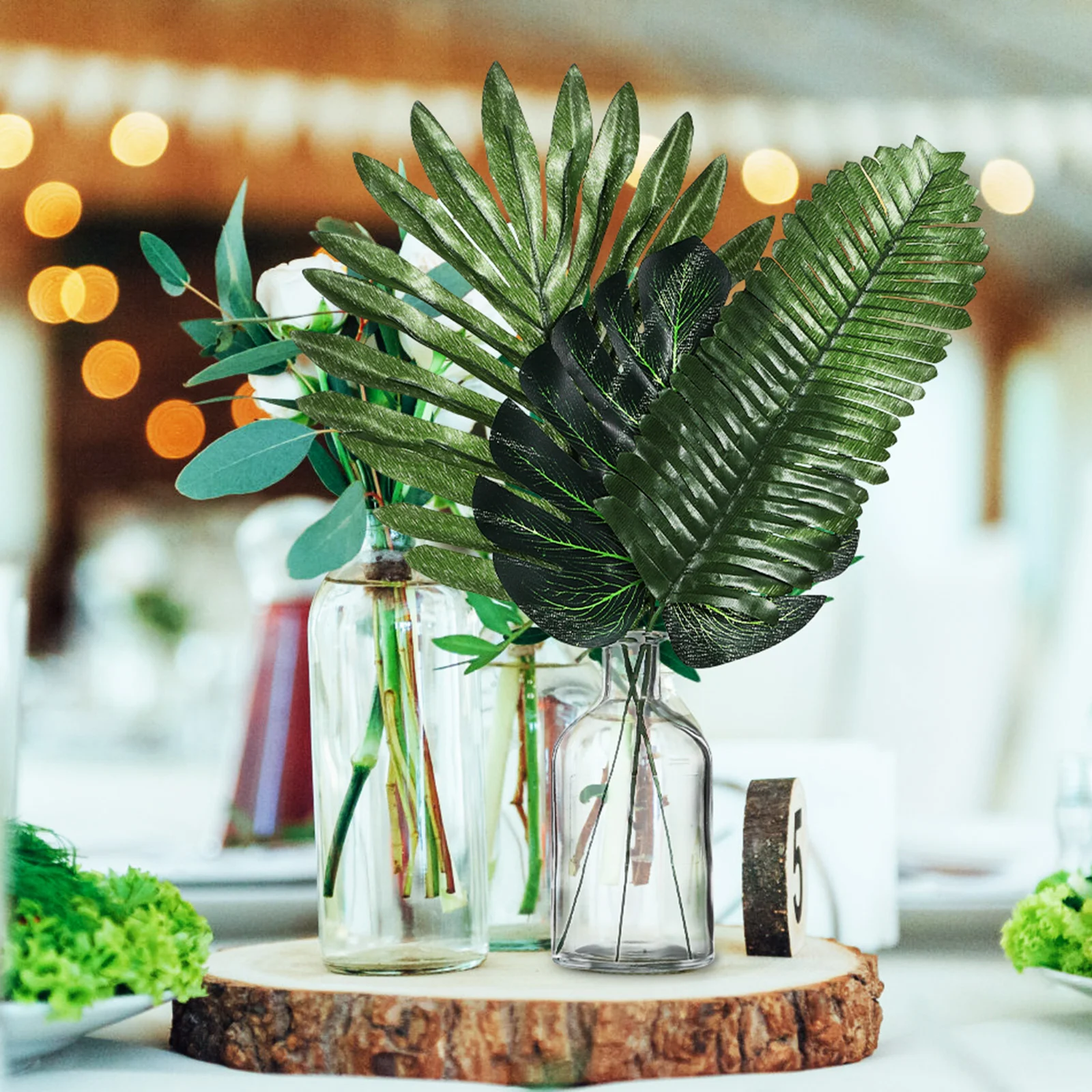 30 шт. растение банкетный декор пальмы шелковые листья ткань искусственный лист