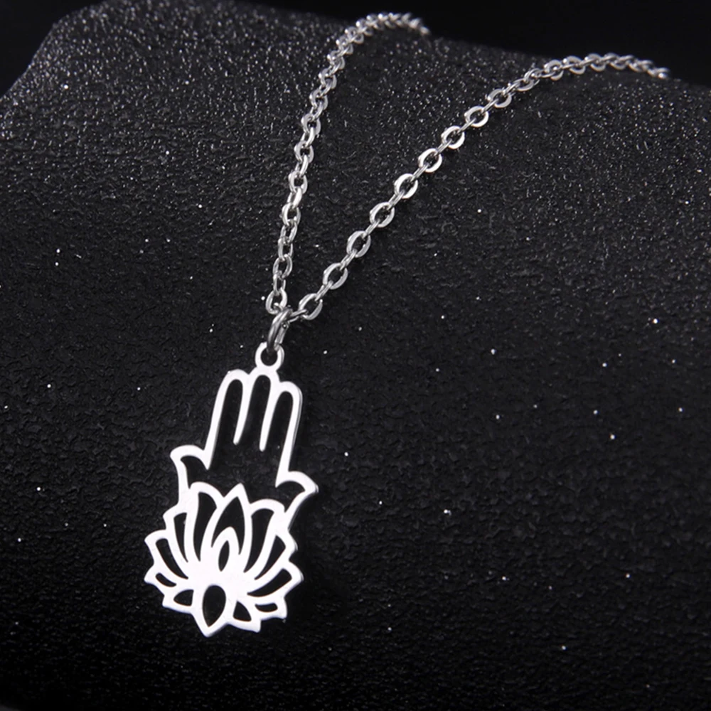 My Shape Ожерелье Hamsa с подвеской Рука Фатимы ожерелье в виде цветка лотоса для