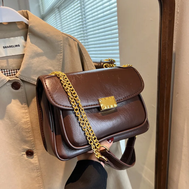 

Vintage Vegan Leather Shoulder Crossbody Bags for Women Handbags and Purses 2023 New Brand Designer Messenger Bag High Quality