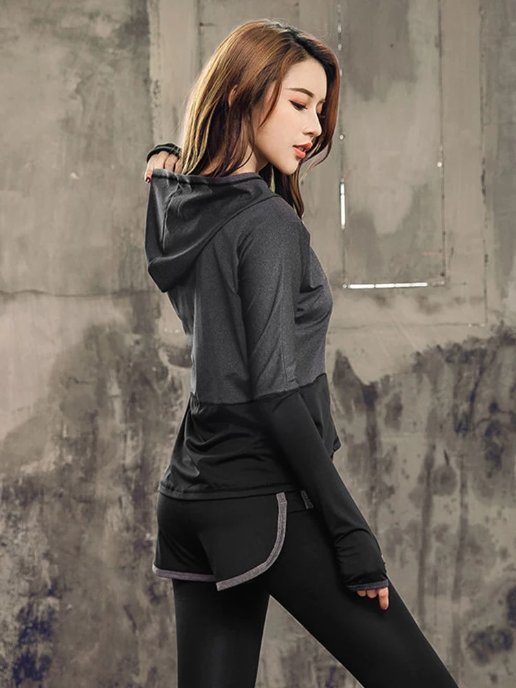 

Women Hooded Caps Tie Dye Running Jackets Yoga Clothing Spring Autumn Thin Outdoor Clothes Femmale Sportswear