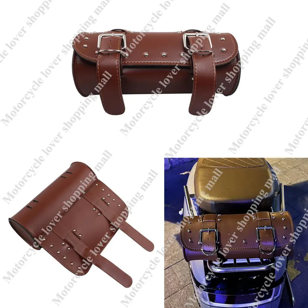 

Универсальная сумка для инструментов для мотоцикла, седельный мешок на руль вилки, рулон, барабан, багажник, для Harley Cruiser, Chopper Bobber