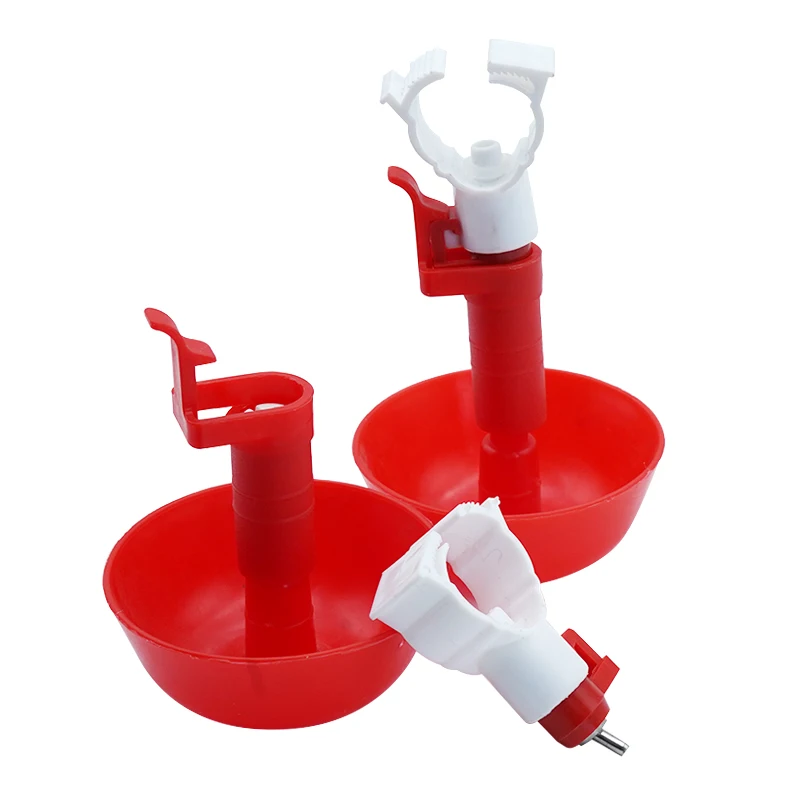

5pcs Automatic Chicken Water Nipple Drinker Bird Coop Feeder Chicken Red Waterer Hanging Cup Poultry Farm Drinker Poultry Tools