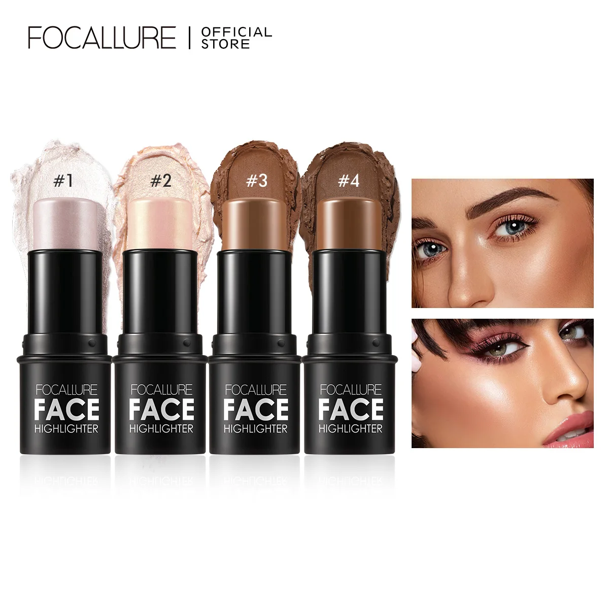 

FOCALLURE 4 Pcs/Set Bronzers Highlighters Stick Cream Rouge Tint Contouring Face For Female Makeup Women Cosmetics Free Shipping