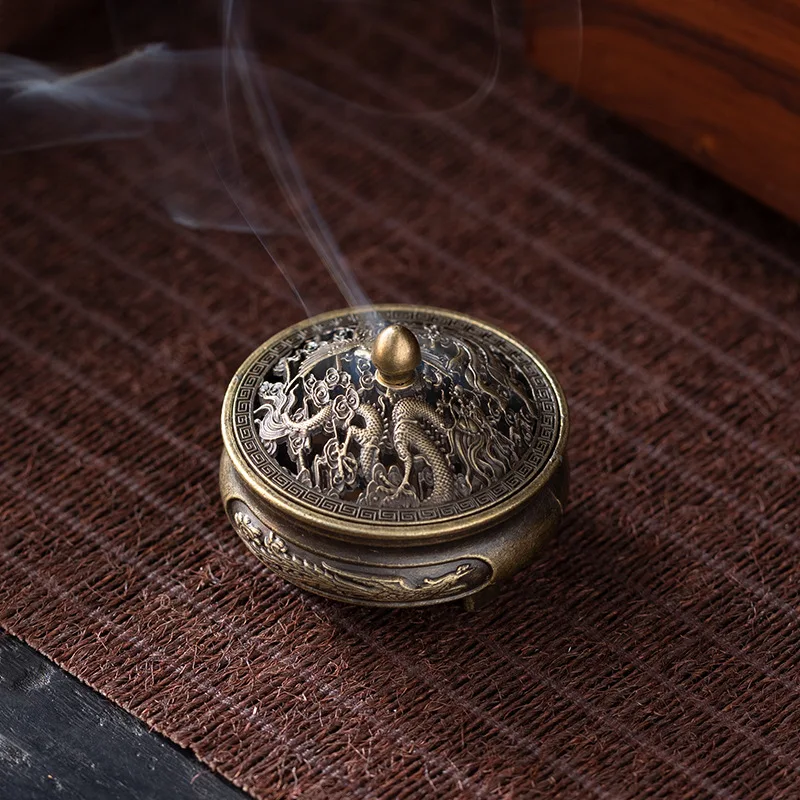 

Винтажная курильница с лотосом из металла