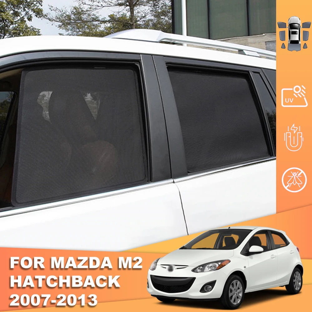 

For Mazda 2 Hatchback 2008 2009 2010 2011 2012 2013 Magnetic Car Sunshade Front Windshield Curtain Rear Side Window Sun Shade