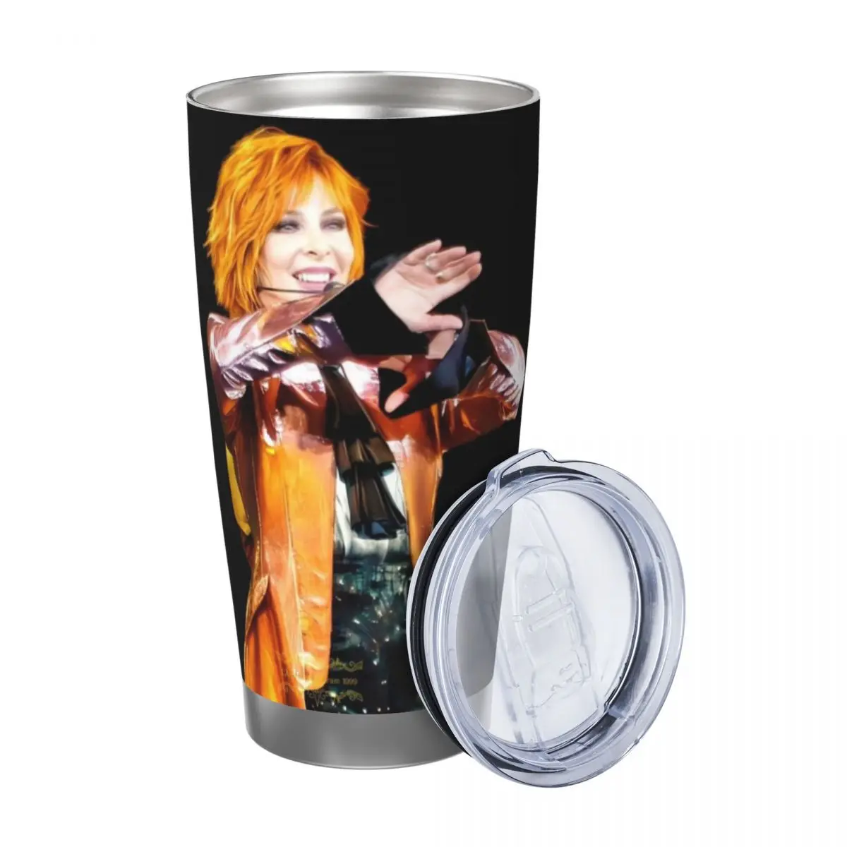 Фото Кружка Mylene Farmer Nevermore, 20 унций, большая емкость, автомобильная кружка, герметичная, для сока и кофе, пищевой пластик №2