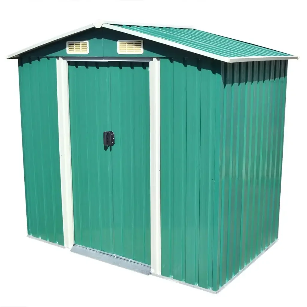 

Garden Storage Shed Green Metal 80.3"x52"x73.2"