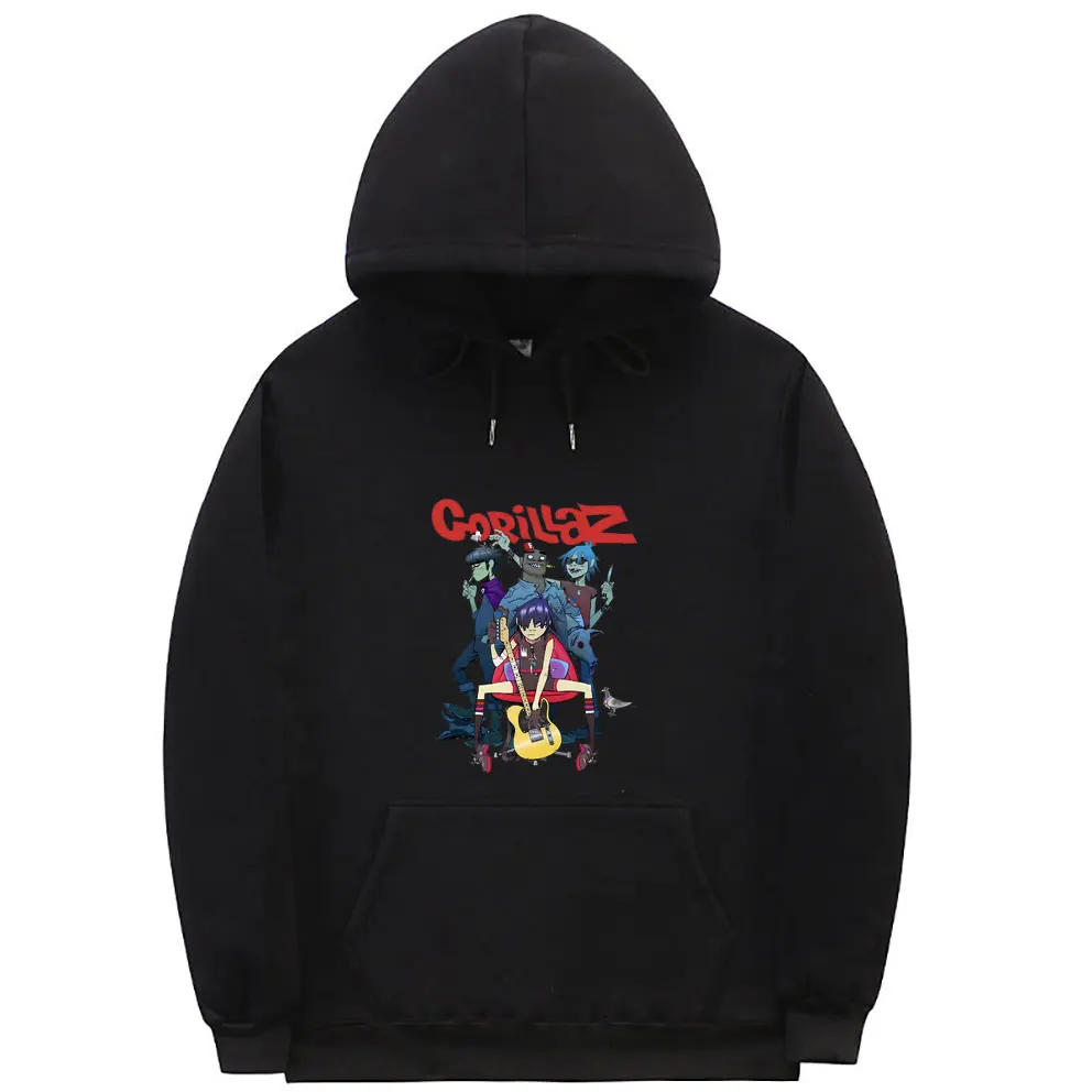 

British Virtual Bands Gorillaz Graphic Hoodie Fashion Cartoon Anime Print Tracksuit Men Women Hip Hop Gothic Hoodies Sweatshirt