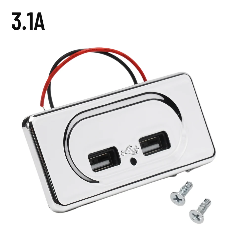 

DC5V/3.1A Camper Modification Charger 12V Dual USB Ports Charge Socket Accessories For RV Motorhome Camping Caravan Bus Marine