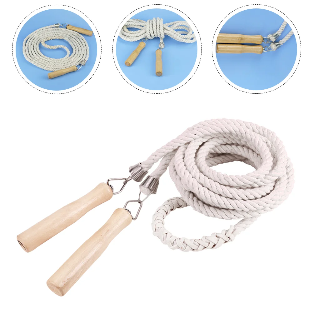 

Rope Skipping Jump Jumping Fitness Weighted Group Ropes Workout Exercise Team Indoor Wooden Double Kids Gym Handle Prop Sports