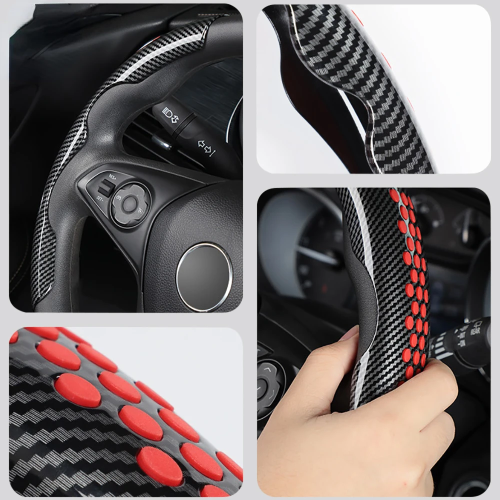 

2pcs Car Steering Wheel Cover Winter Anti-skid Steering Wheel Plush Card Cover Four Seasons Universal Decorative