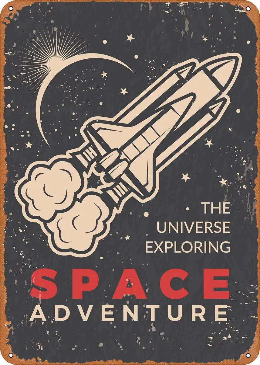 

Astronaut and Space 13 Metal Tin Sign Retro Wall Decor Vintage Art Print Poste Great Gift for Space Fans 8 x 12 inch