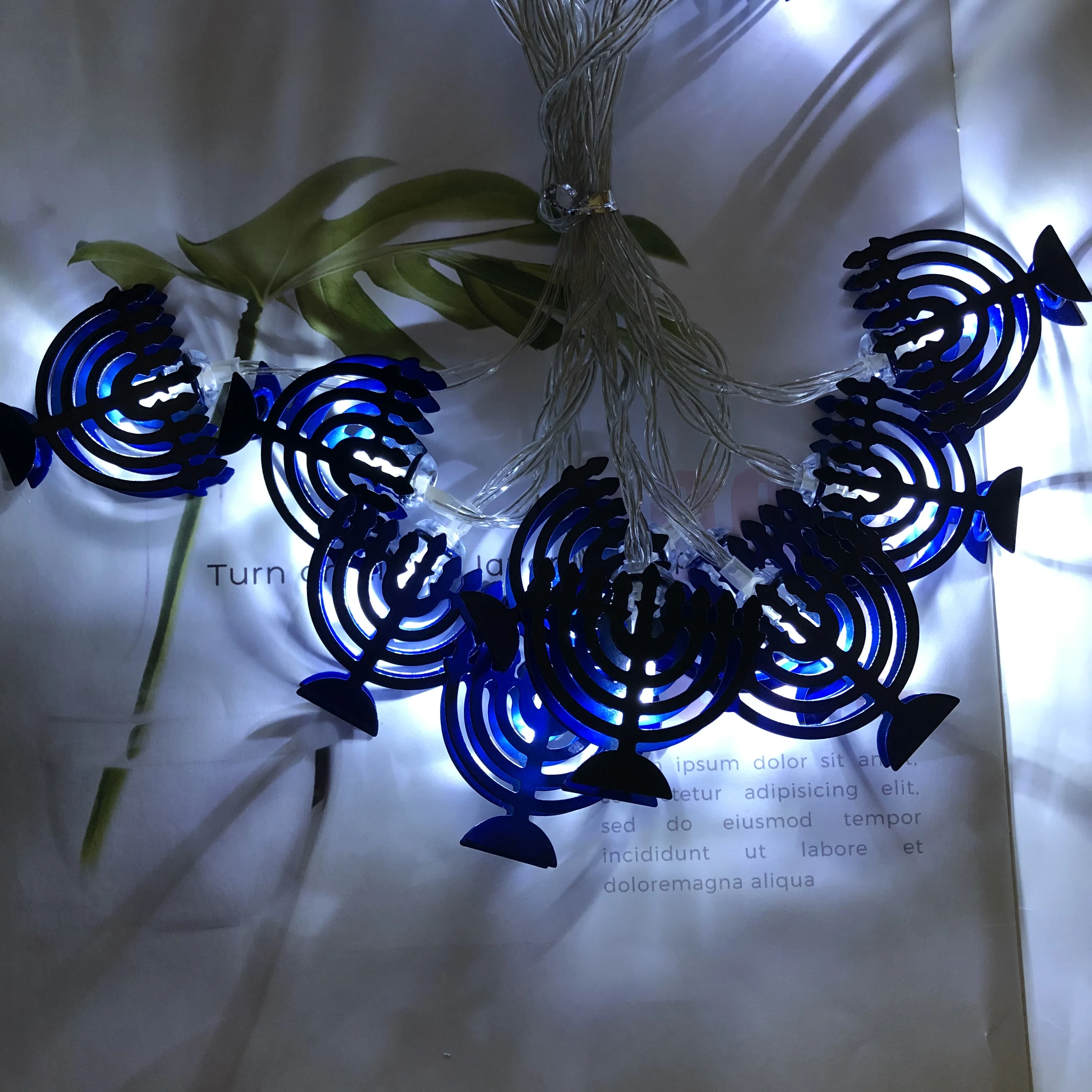 

10Leds Chanukah Hanukkah Light String Party Light Decor Candlestick Battery Operated LED For Home Lamp Decoration
