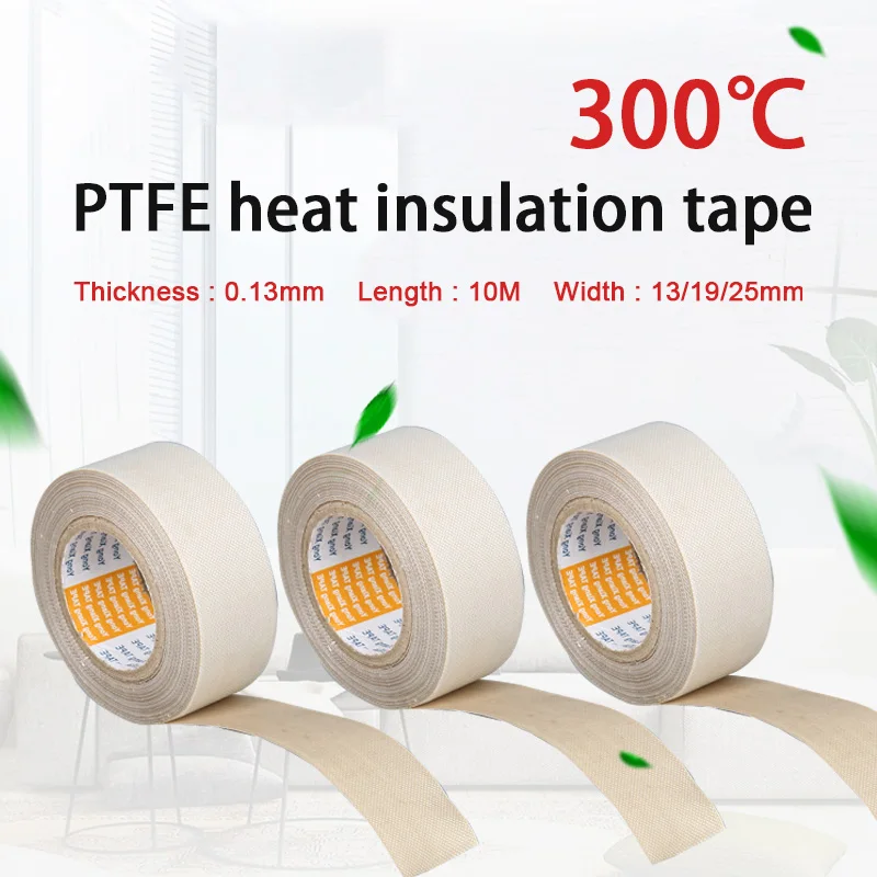 

Length 10M Thickness 0.13mm 300 Degree High Temperature Resistance Adhesive Tape Cloth Heat Insulation Sealing Machine PTFE Tape