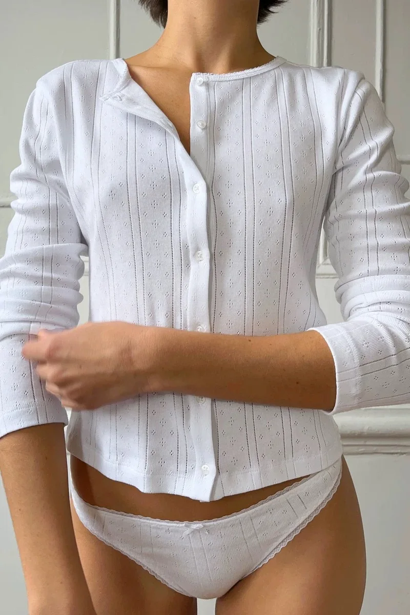 Женский белый вязаный кардиган COUCOU длинное осеннее пальто с длинным рукавом